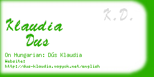 klaudia dus business card